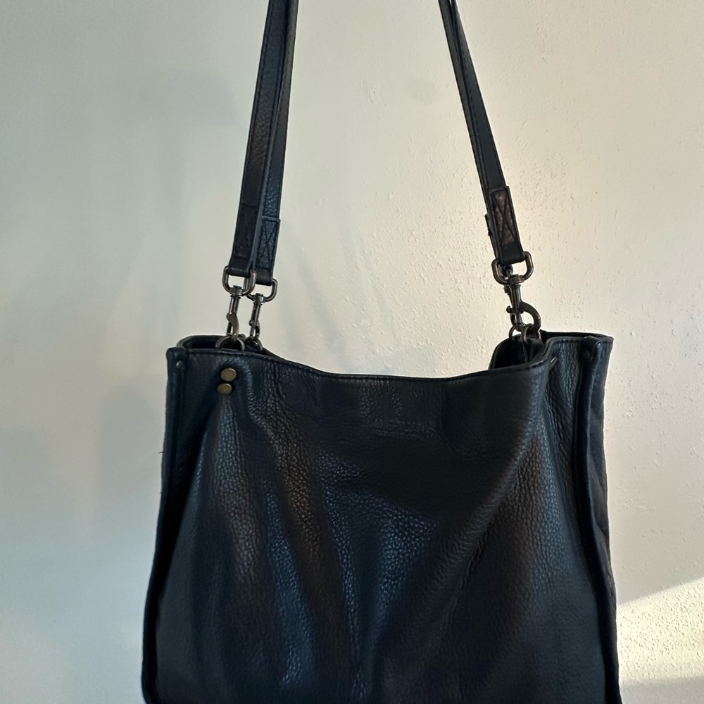 American Leather Co. Lenox Purse Black Genuine Leather Handbag Pebbled Tote Bag